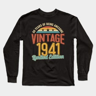 80th Birthday 80 Years of Being Awesome 1941 Long Sleeve T-Shirt